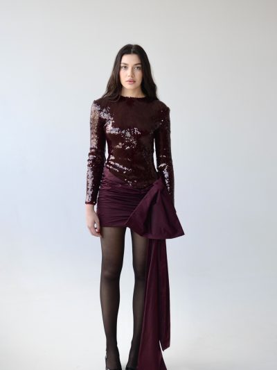 Sequin Open-Back Mini Dress